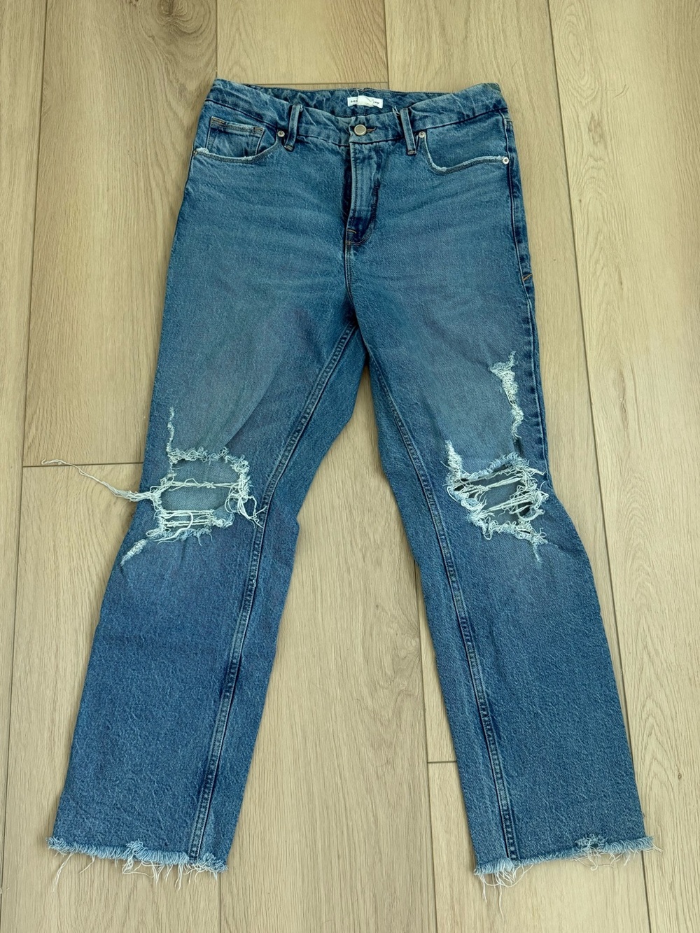 Good American Distressed Blue Jeans - Casual Ripped Denim